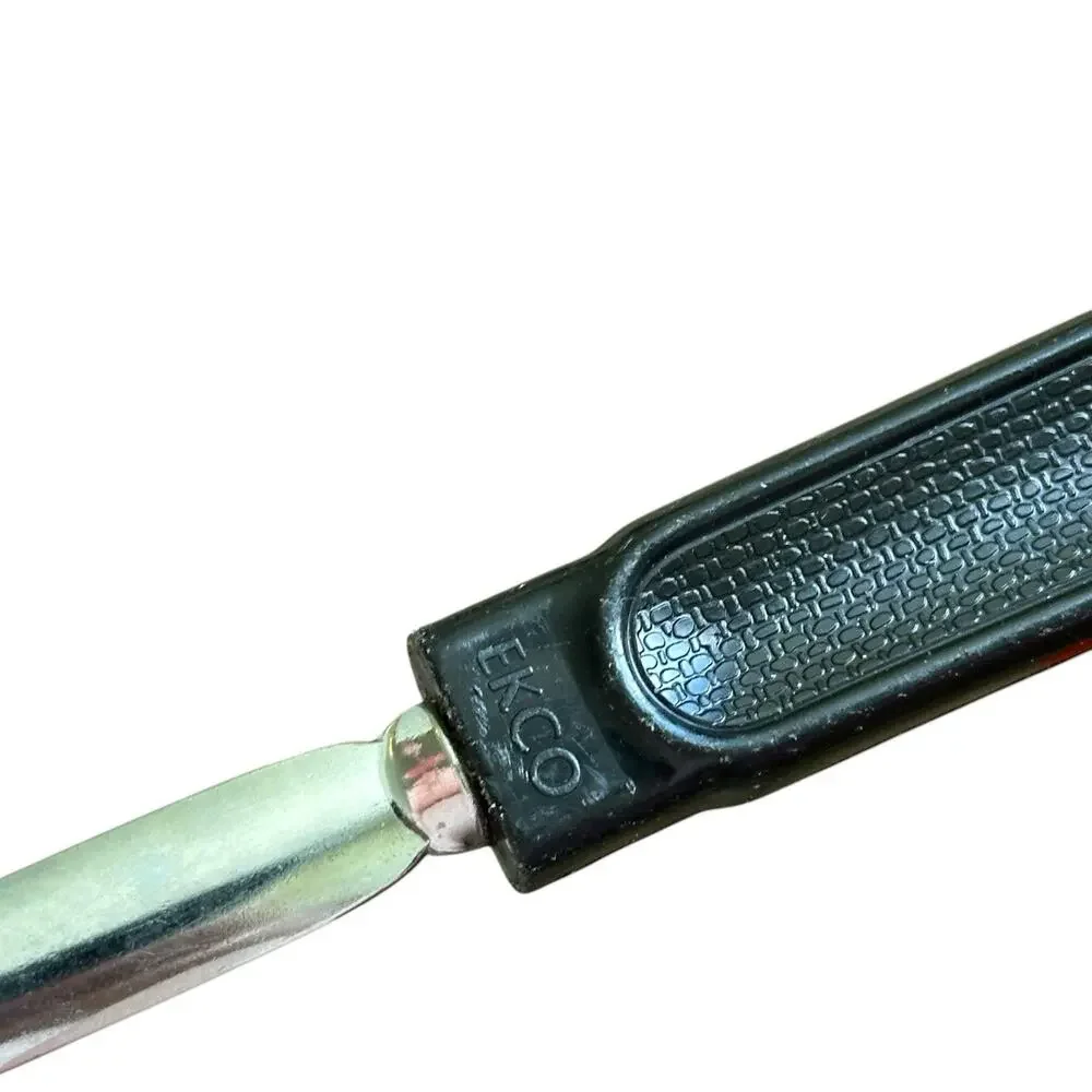 Ekco Spatula Keyhole Slotted Chromium Black Plastic Handle 12.5